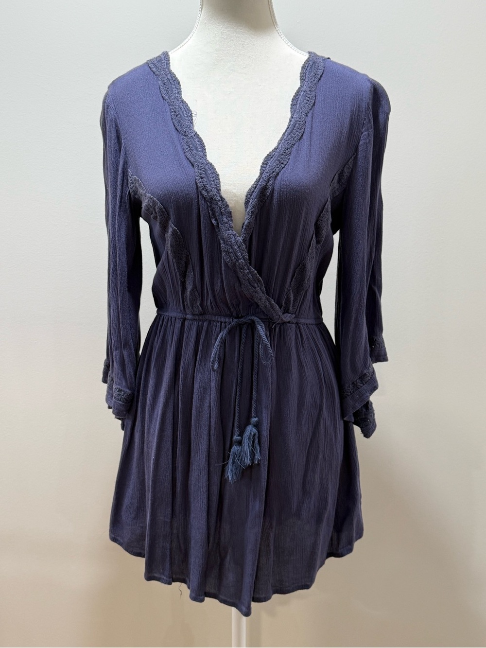 Forever 21 Blue V-Neck Mini Dress
